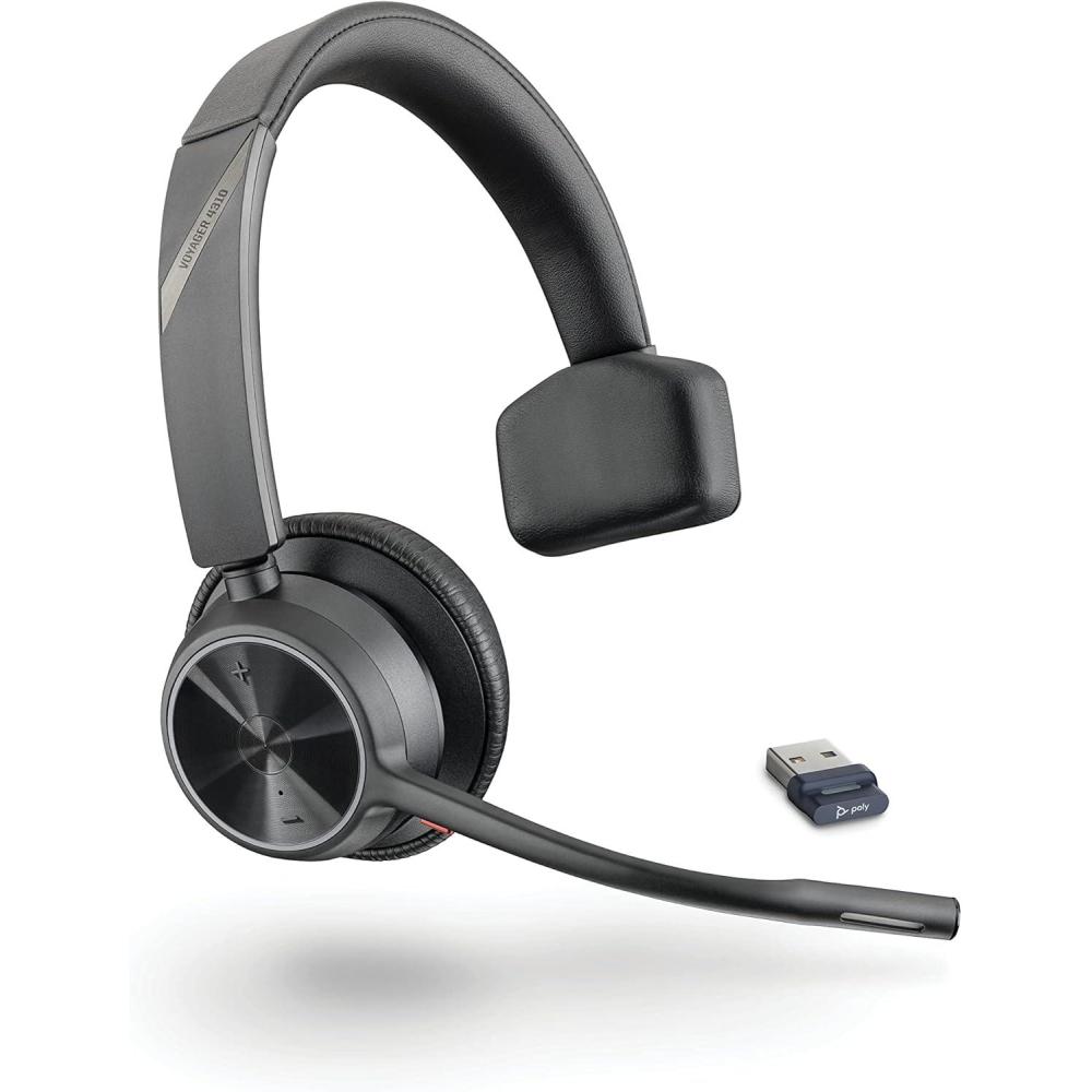 imagePoly Voyager 4310 UC Bluetooth Microcasque Mono sans fil Plantronics microphone antibruit connexion avec PCMactlphone portable par Bluetooth Teams Zoom et plus encore