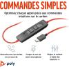 Micro-casque filaire Poly Blackwire 3310 – Perche de microphone flexible – Conception monaurale – Connexion à un PC/Mac via USB-C ou USB-A – Fonctionne avec Teams, Zoom(USB-C + USB-C/A)