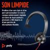 Micro-casque filaire Poly Blackwire 3310 – Perche de microphone flexible – Conception monaurale – Connexion à un PC/Mac via USB-C ou USB-A – Fonctionne avec Teams, Zoom(USB-C + USB-C/A)