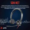Micro-casque filaire Poly Blackwire 3325 – Perche de microphone flexible – Son stéréo hi-fi, Connexion à un PC/Mac/téléphone portable via USB-C, USB-A ou prise Jack 3,5 mm, Fonctionne avec Teams, Zoom(USB-C + USB-C/A)