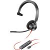 Micro-casque filaire Poly Blackwire 3310 – Perche de microphone flexible – Conception monaurale – Connexion à un PC/Mac via USB-C ou USB-A – Fonctionne avec Teams, Zoom(USB-C + USB-C/A)
