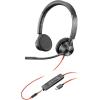 Micro-casque filaire Poly Blackwire 3325 – Perche de microphone flexible – Son stéréo hi-fi, Connexion à un PC/Mac/téléphone portable via USB-C, USB-A ou prise Jack 3,5 mm, Fonctionne avec Teams, Zoom(USB-C + USB-C/A)