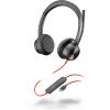 Micro-casque filaire haut de gamme Poly Blackwire 8225 – Annulation active du bruit – Son binaural hi-fi – Connexion à un PC/Mac – Fonctionne avec Teams, Zoom(Arceau)