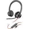 Micro-casque filaire haut de gamme Poly Blackwire 8225 – Annulation active du bruit – Son binaural hi-fi – Connexion à un PC/Mac – Fonctionne avec Teams, Zoom(USB-A)
