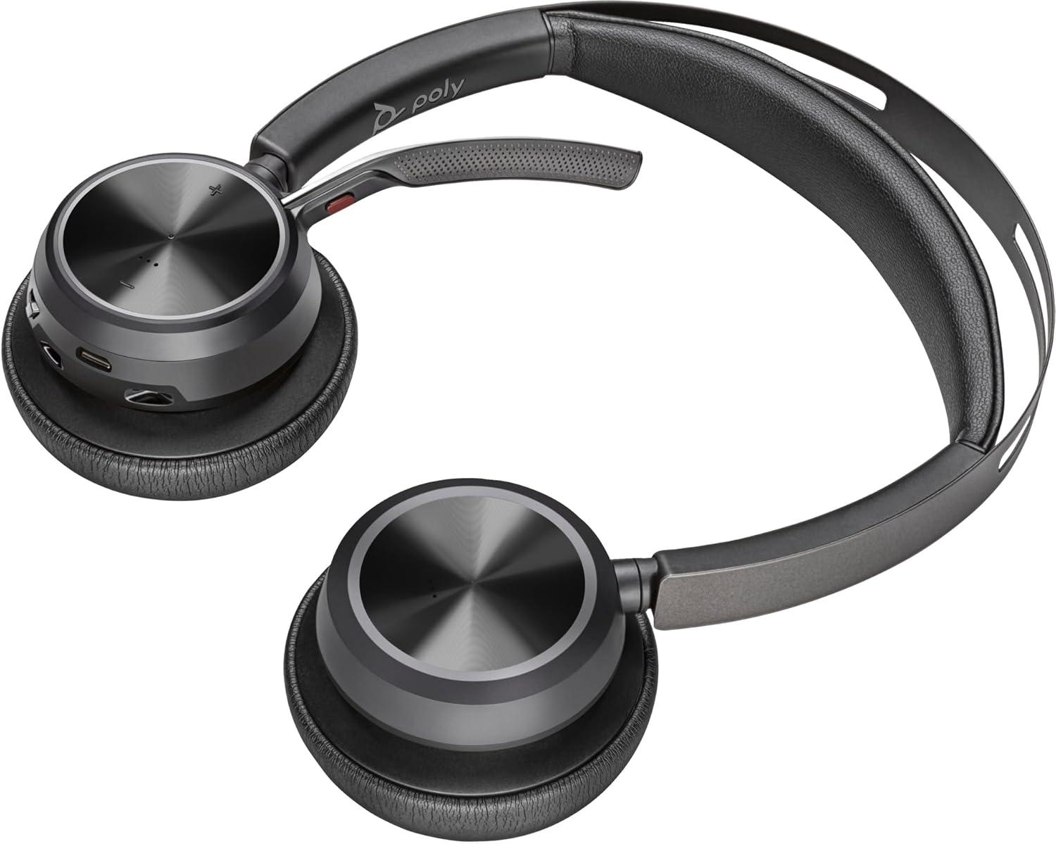 imagePoly Voyager Focus 2 USBCC Headset USBCA Adapter Customer Special 1 Active Noise Canceling ANC Connect PCMacMobile Via Bluetooth Black